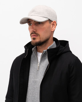 Peserico Grey wool cap with logo R76050C0CC642