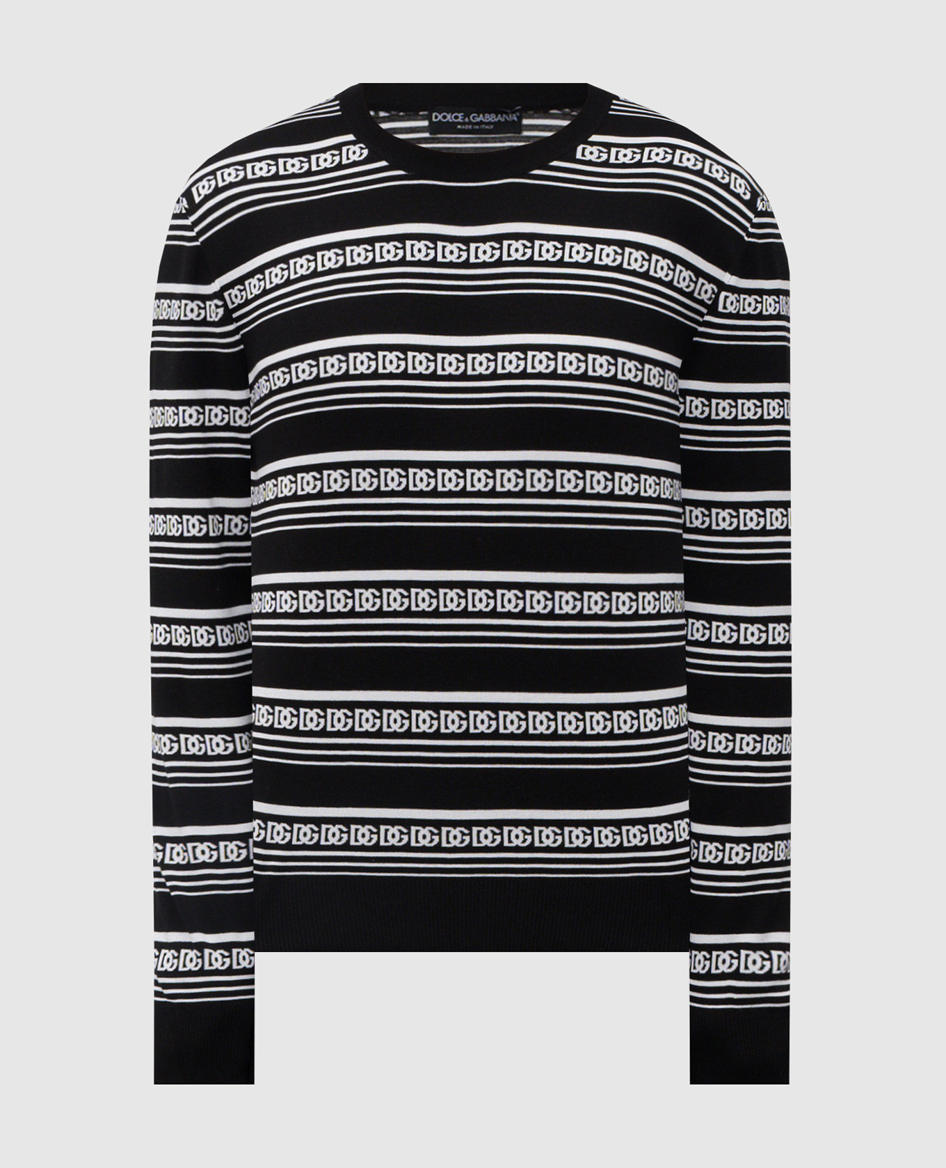 Black silk jumper with contrasting pattern Dolce&Gabbana
