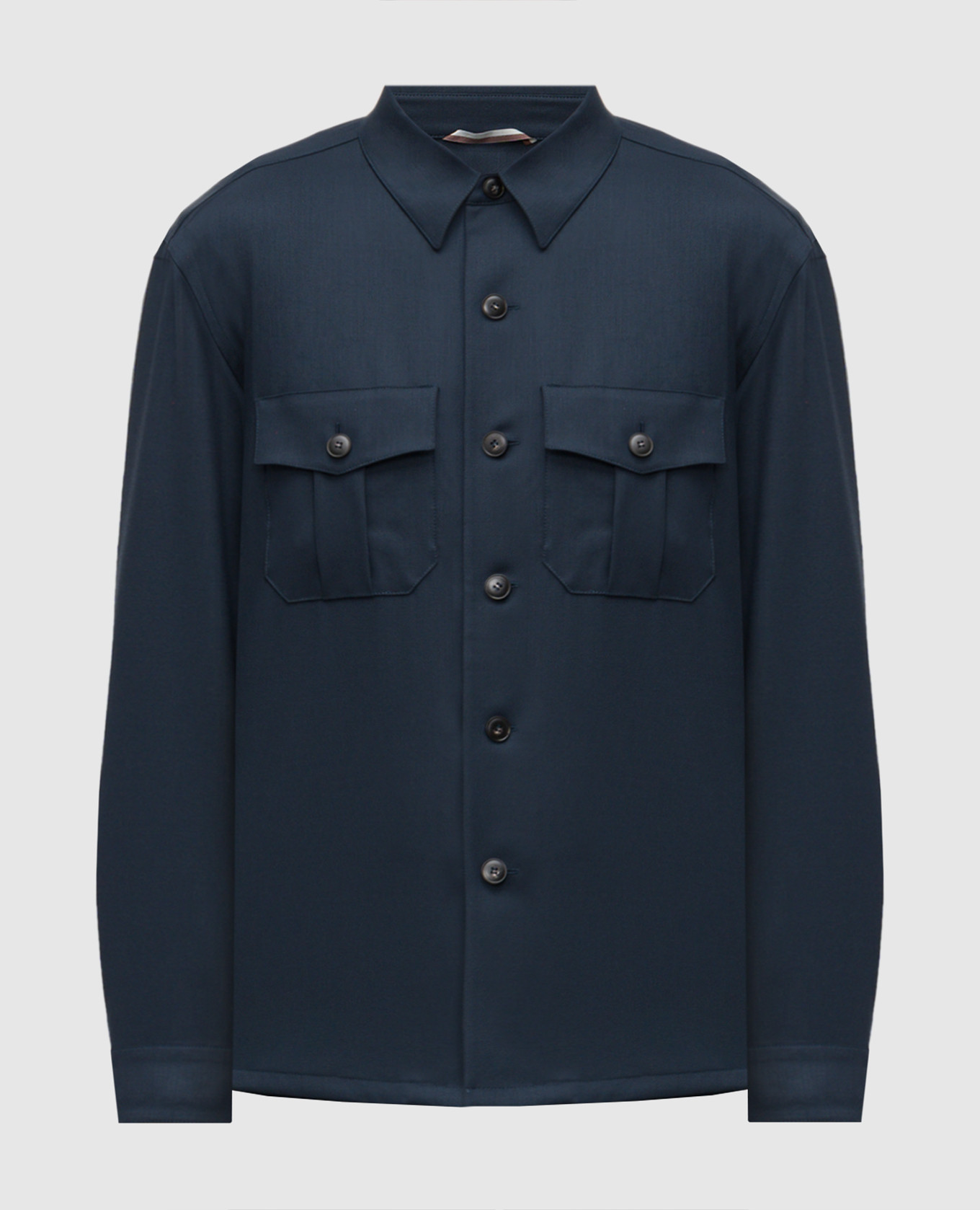 Blue wool shirt Canali