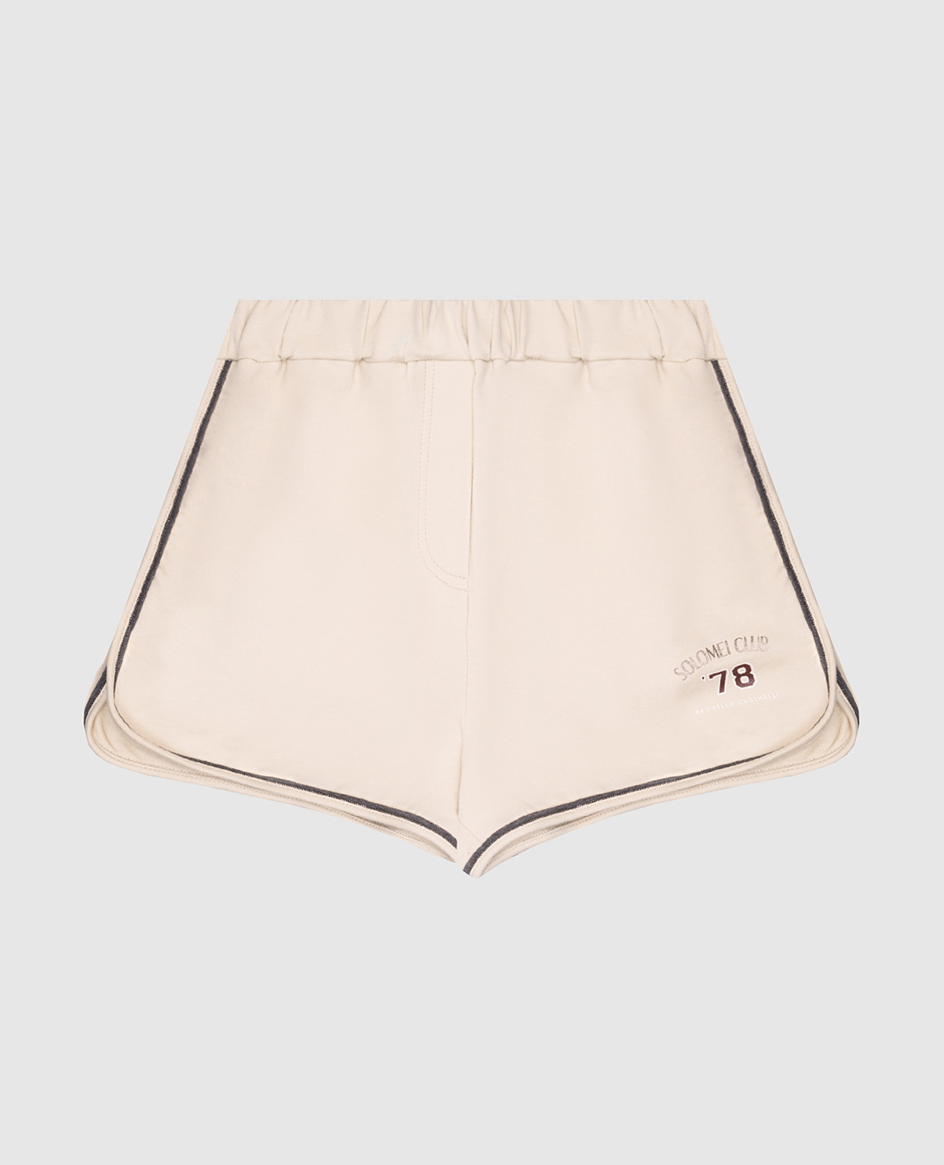 

Children's beige shorts with a monil chain Brunello Cucinelli