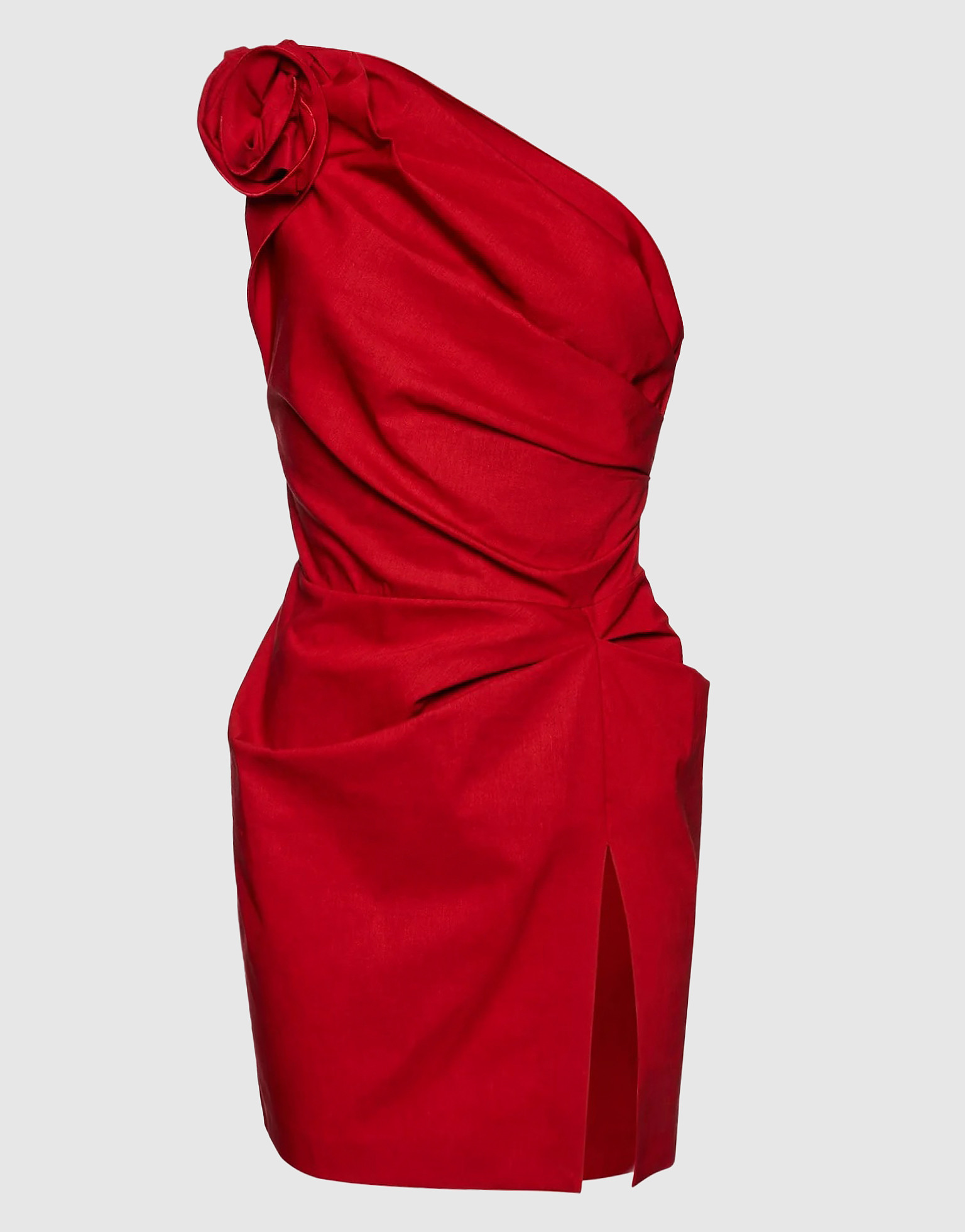 

Red linen one-shoulder mini dress Magda Butrym