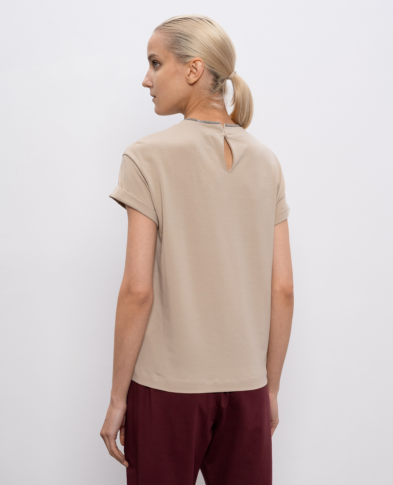 

Beige top with monil chain Brunello Cucinelli