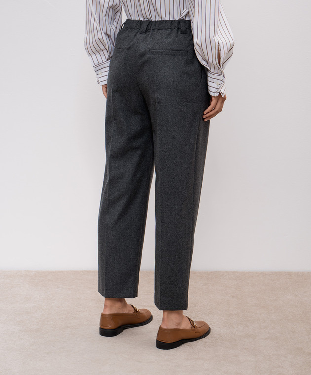 Brunello Cucinelli - Gray pants made of wool and cashmere