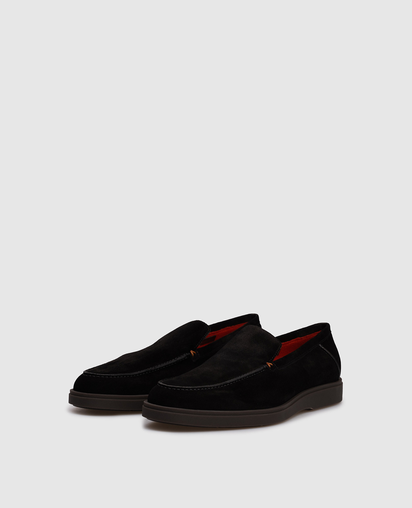

Black suede loafers Santoni