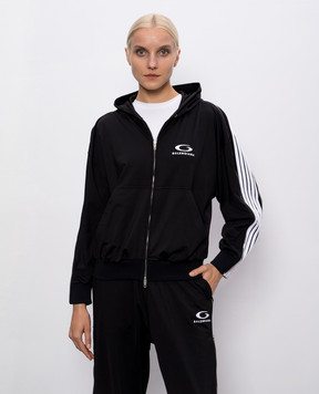 Balenciaga Black sports jacket with logo embroidery 837513TSVX2