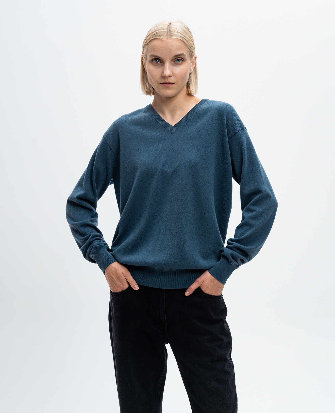 

Gracy blue cashmere pullover The Row