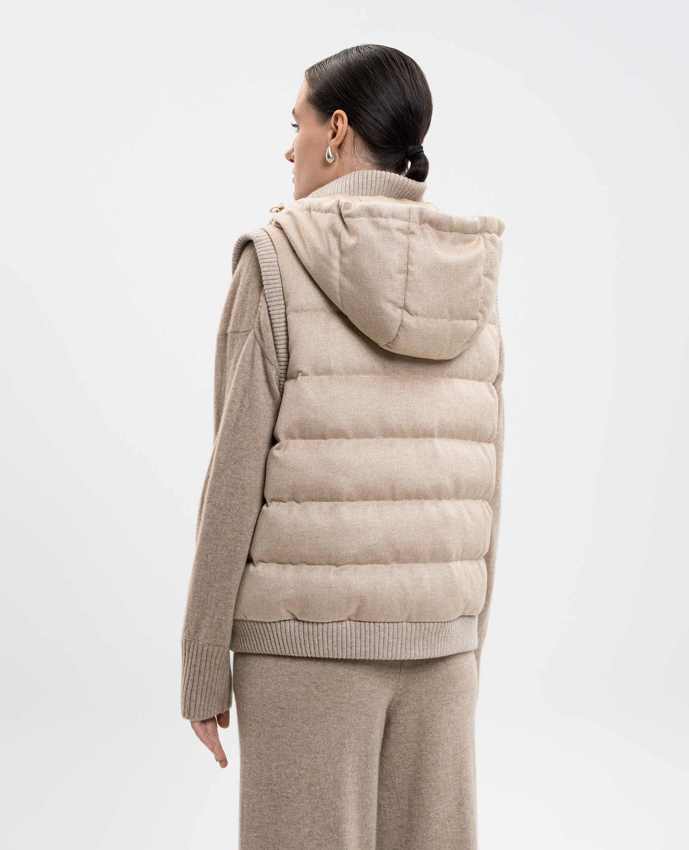 

Beige wool and silk down vest Be Florence