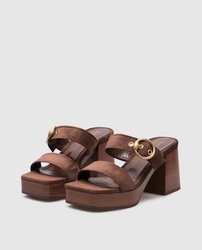 Gianvito Rossi Brown suede mules G1005145CUO