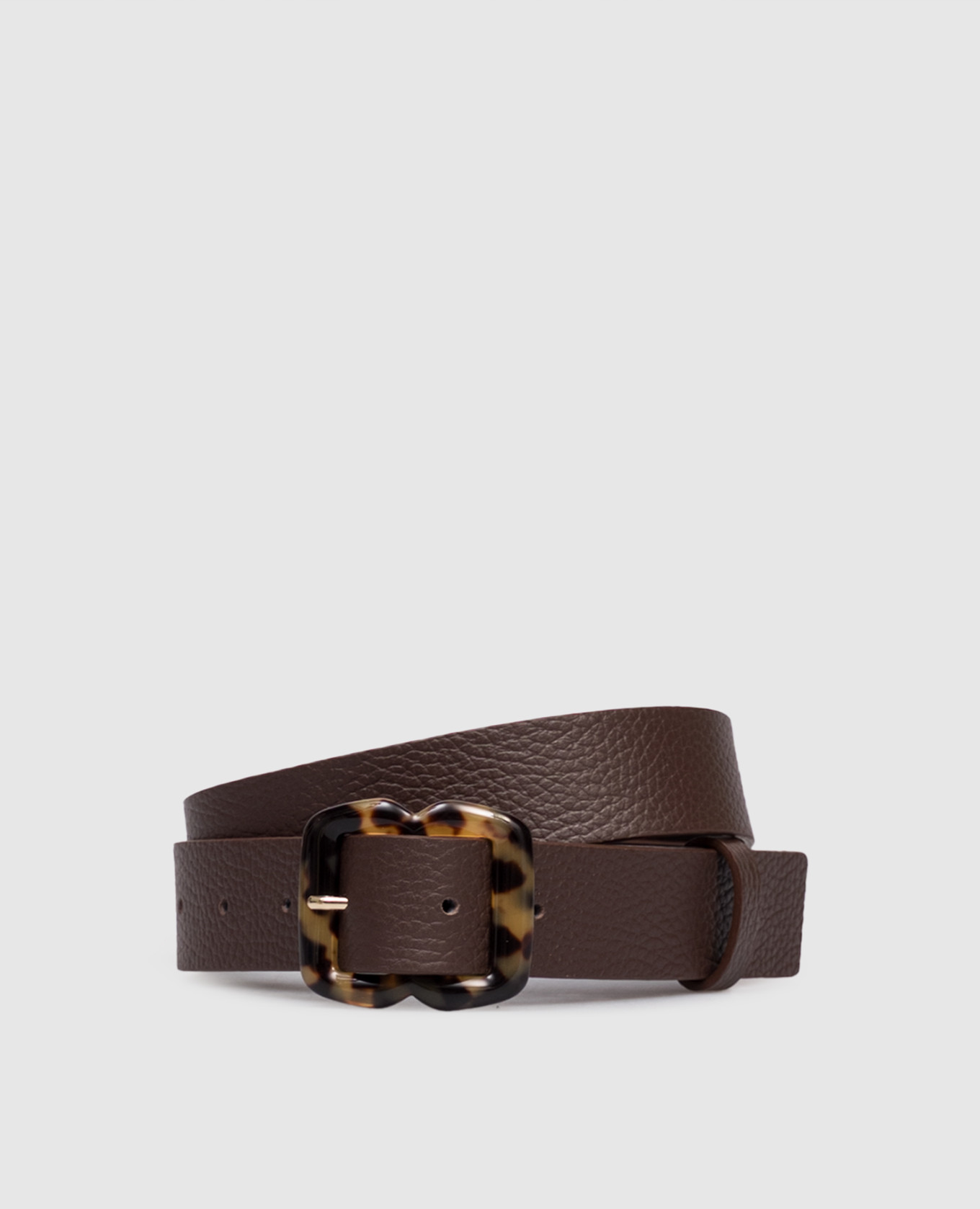 

Maya brown leather belt Momoni