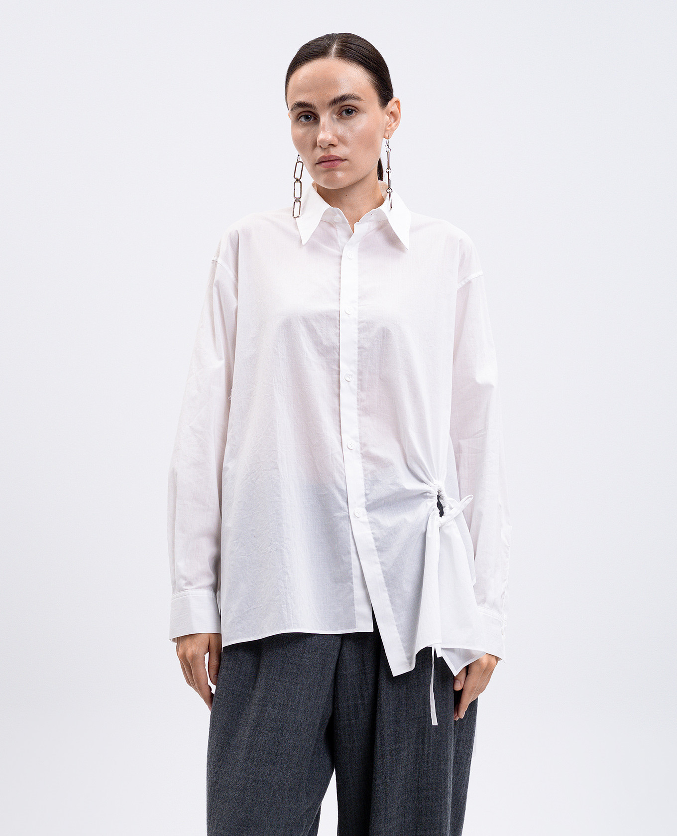 White shirt with drapery Y`S Yamamoto 3