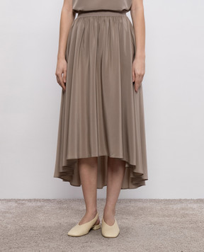 JOSEPH Violet grey silk midi skirt JF009072