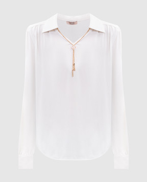 Twinset White blouse with chain 252TP2291