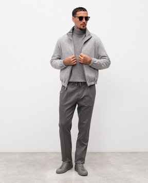 Cashmere&Whiskey Gray reversible jacket with wool and cashmere GM003SC1340476
