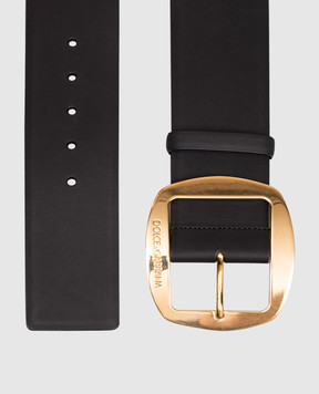 Dolce&Gabbana Black leather belt with logo engraving BE4608AW844