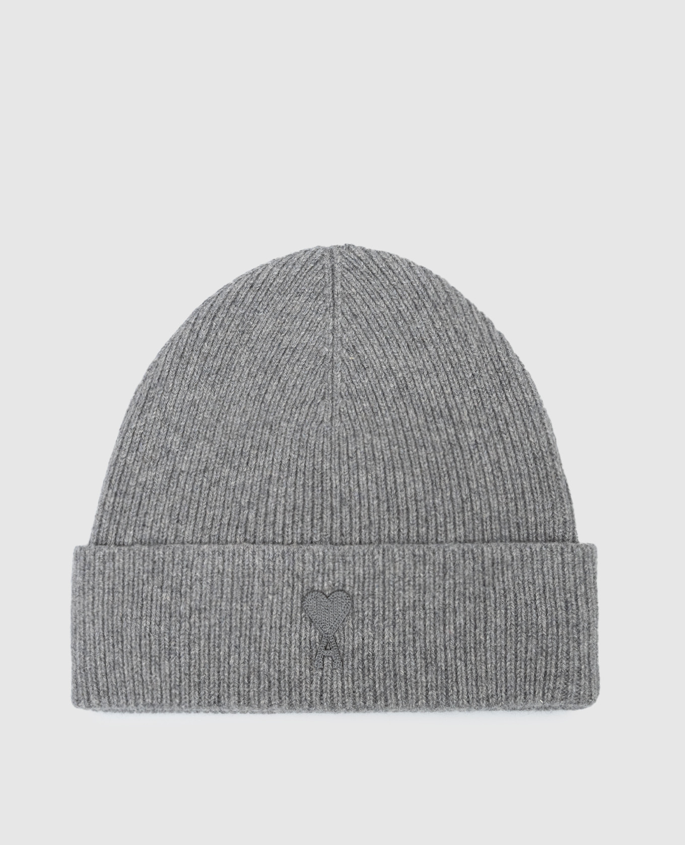

Gray cashmere and wool hat with Ami de Coeur embroidery Ami Paris, Grey