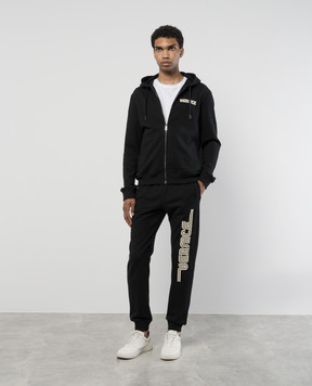 Versace Black joggers with textured logo print 10162821A11444