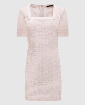 Balmain Beige Labyrinth patterned sheath dress EF1R6135KI02