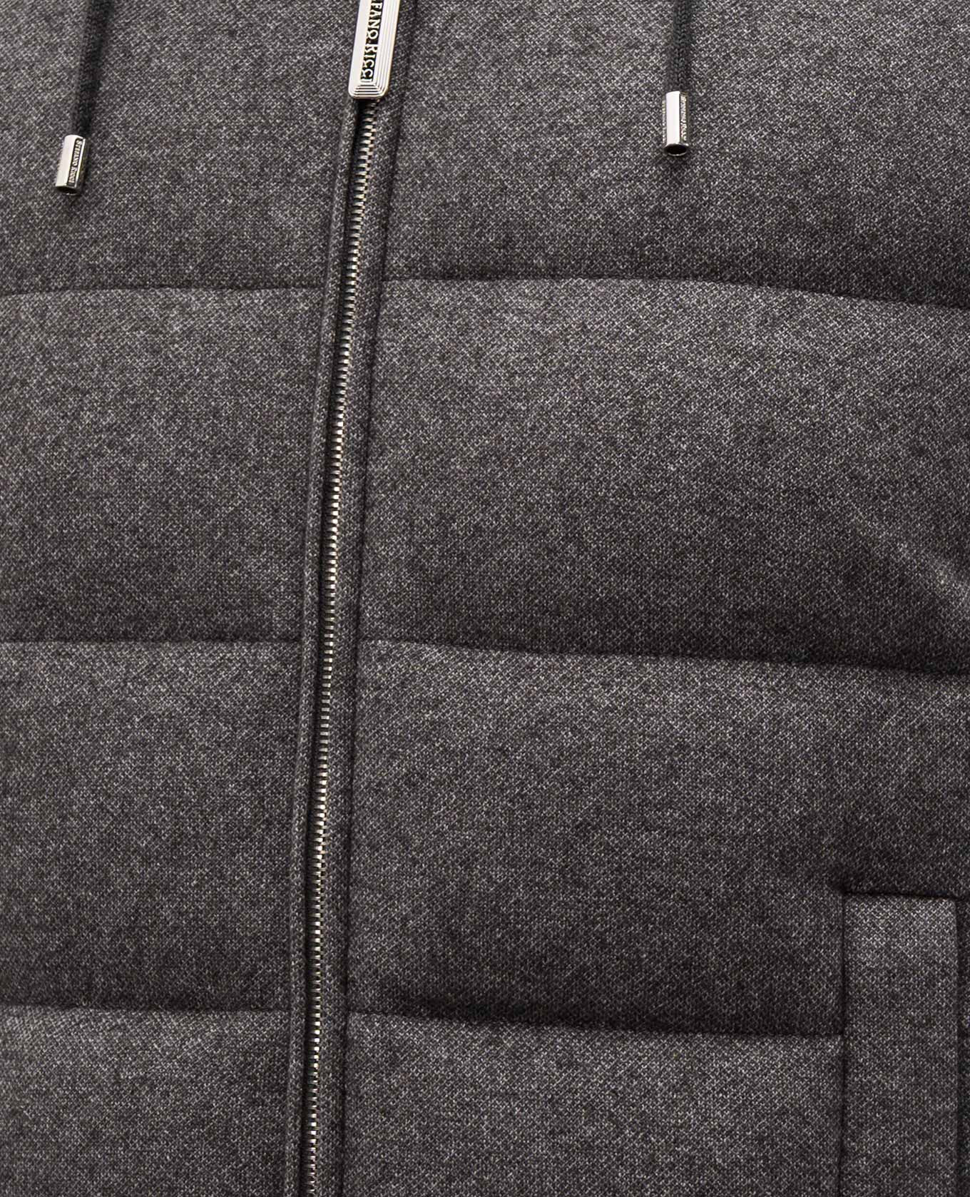 Grey silk and cashmere down jacket with monogram Stefano Ricci 5