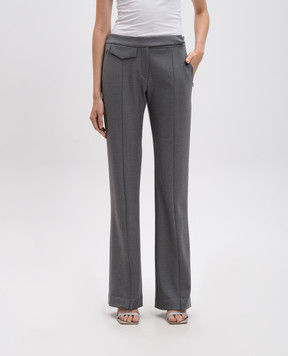 David Koma Gray wool flared pants PF24DK29TR