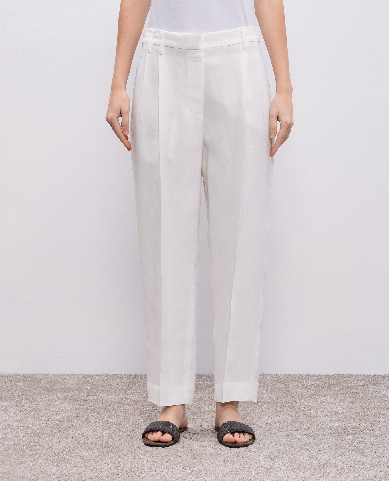 

White linen pants Brunello Cucinelli
