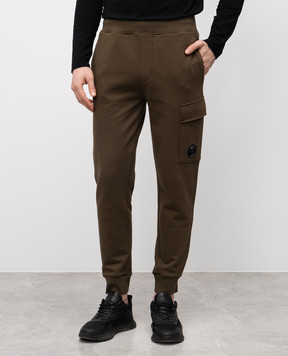 C.P. Company Khaki joggers with logo MSP017A005086W