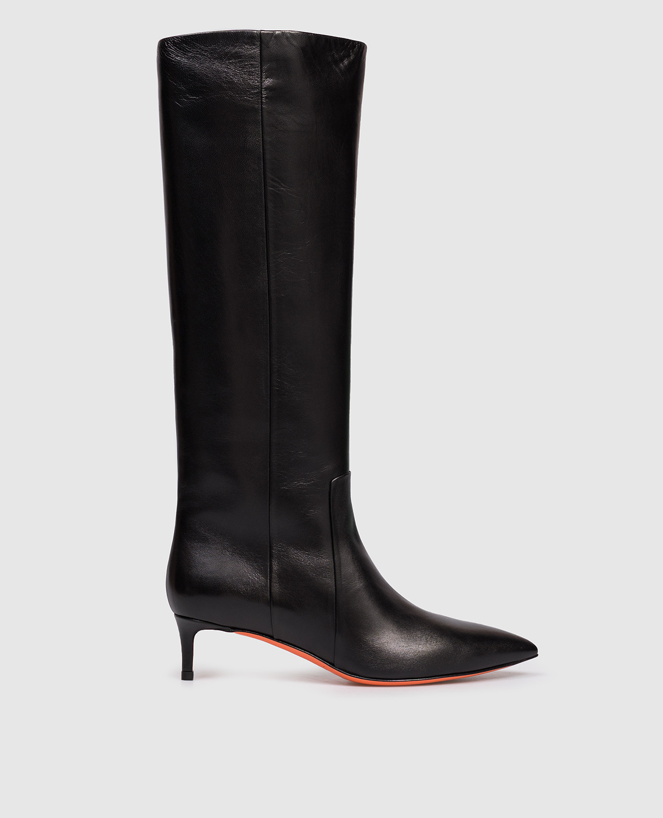 

Black leather boots Santoni