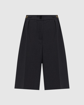 Twinset Grey Bermuda shorts with logo 252TF2042
