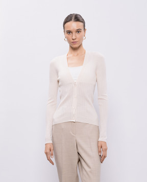Peserico Beige ribbed wool cardigan S99585F1809770