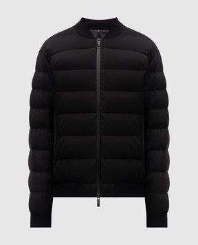 Moncler Black puffer jacket with logo patch K20911A00032598OT