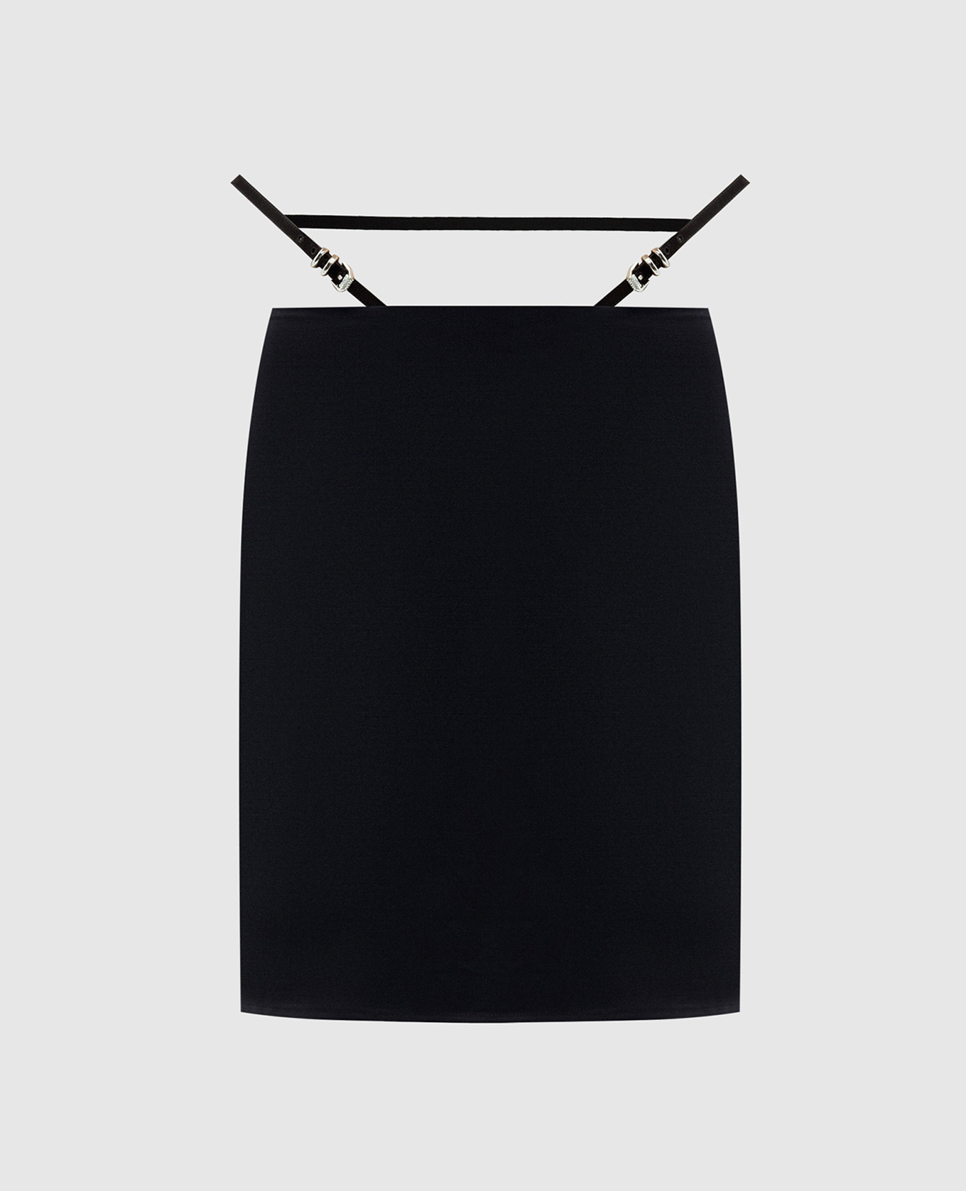 Blue skirt made of wool with a strap