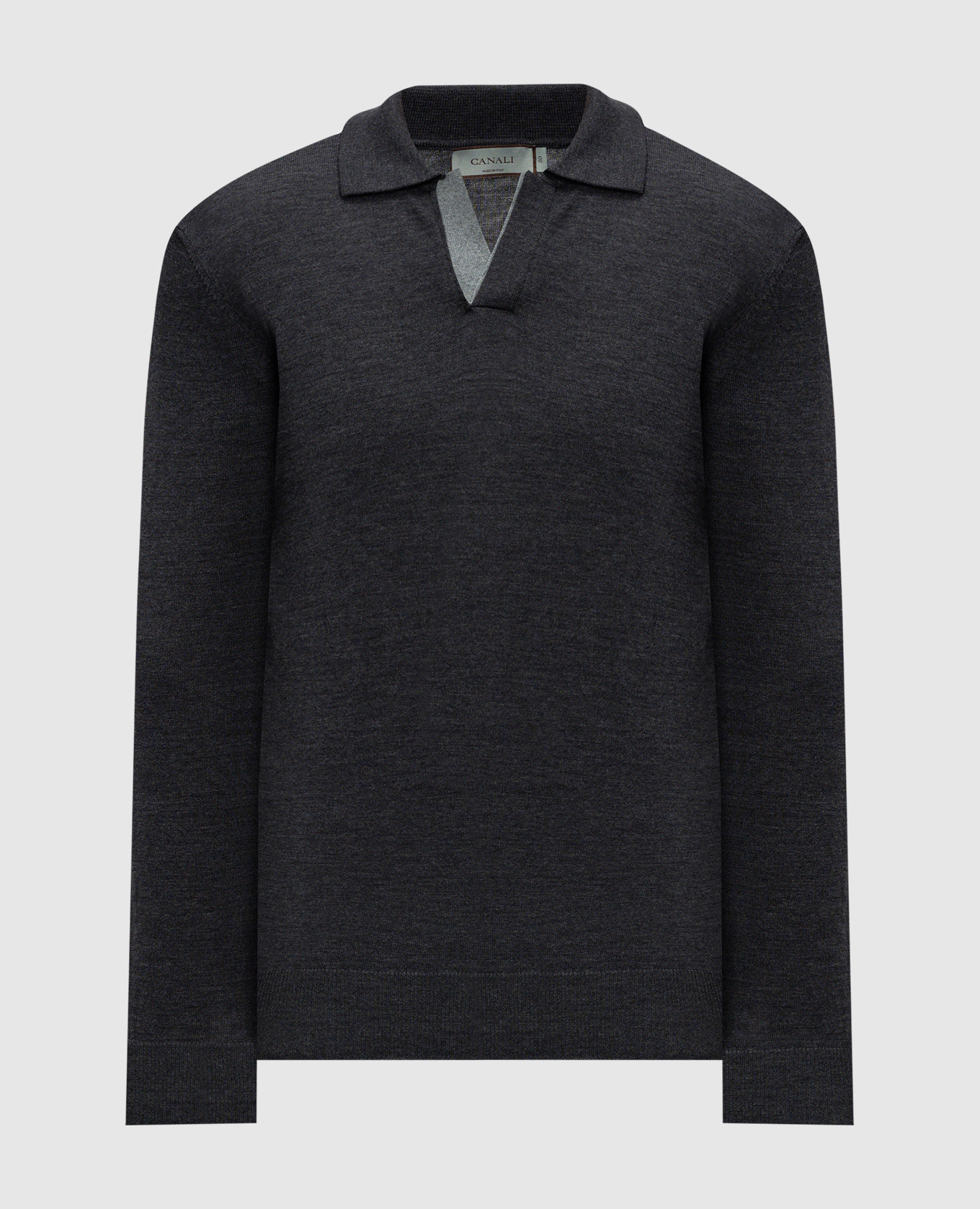

Gray wool polo shirt Canali, Grey