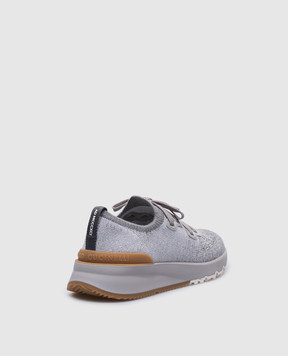 Brunello Cucinelli Grey sneakers with logo in a degraded effect MZUKISO250