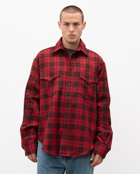 Vetements Red wool check shirt UH76SH900BRm
