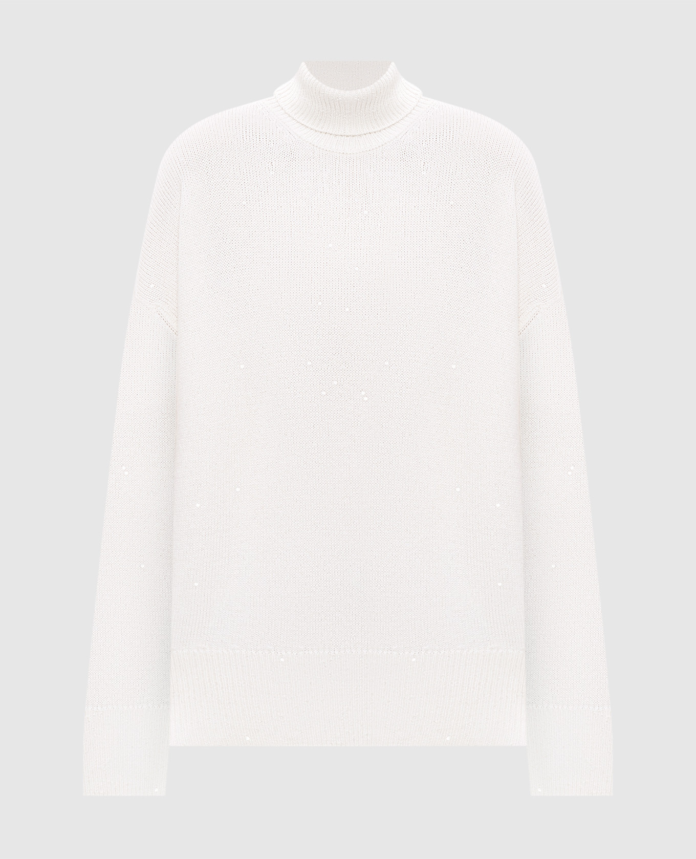 White cashmere and silk sequin sweater Brunello Cucinelli