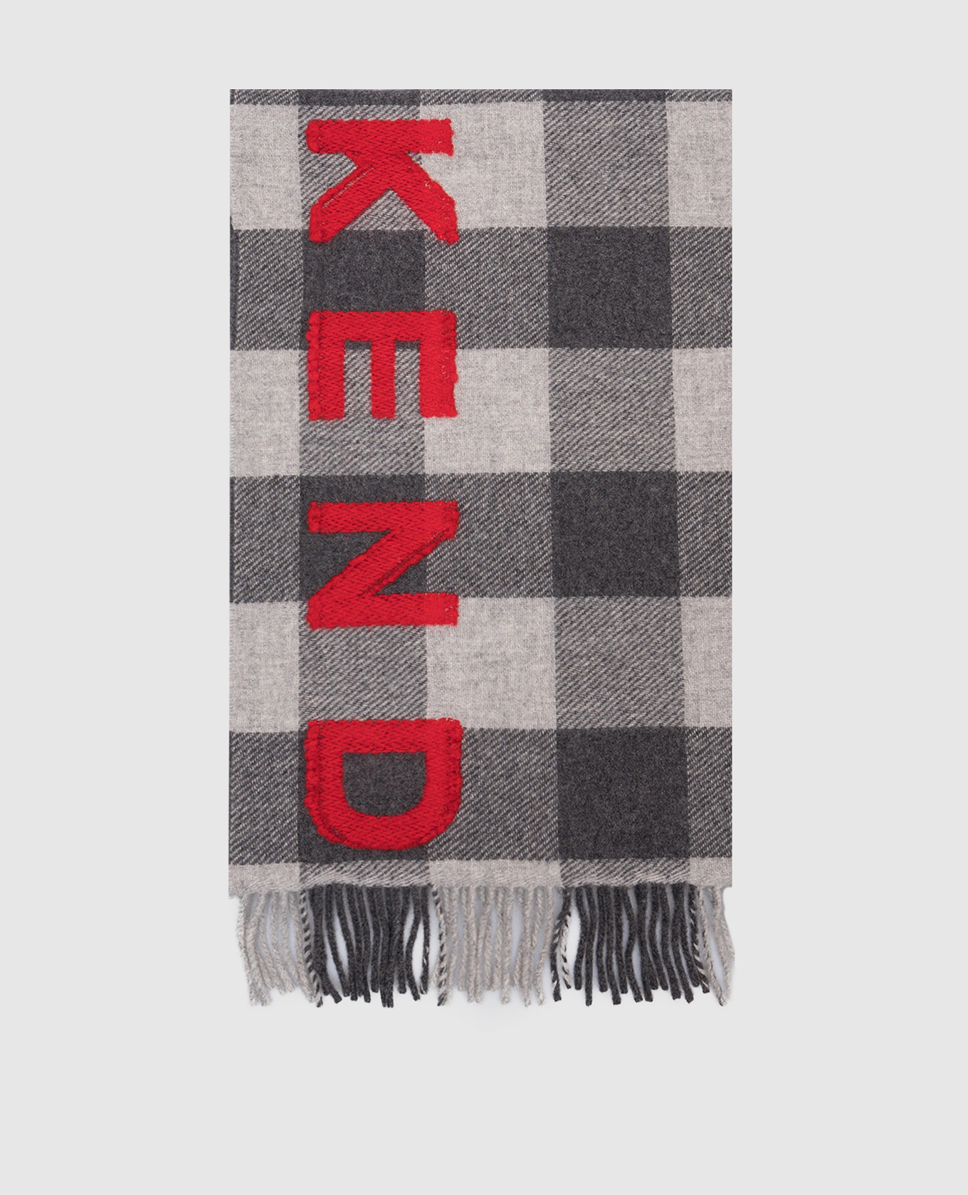 

Gray wool stole with checked logo embroidery Max Mara Weekend, Grey