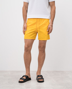 Vilebrequin Yellow swim shorts with logo patch MOOC4A00