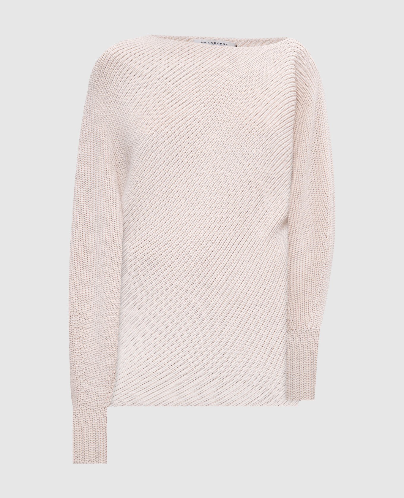 Philosophy di Lorenzo Serafini Beige sweater with wool of asymmetric cut