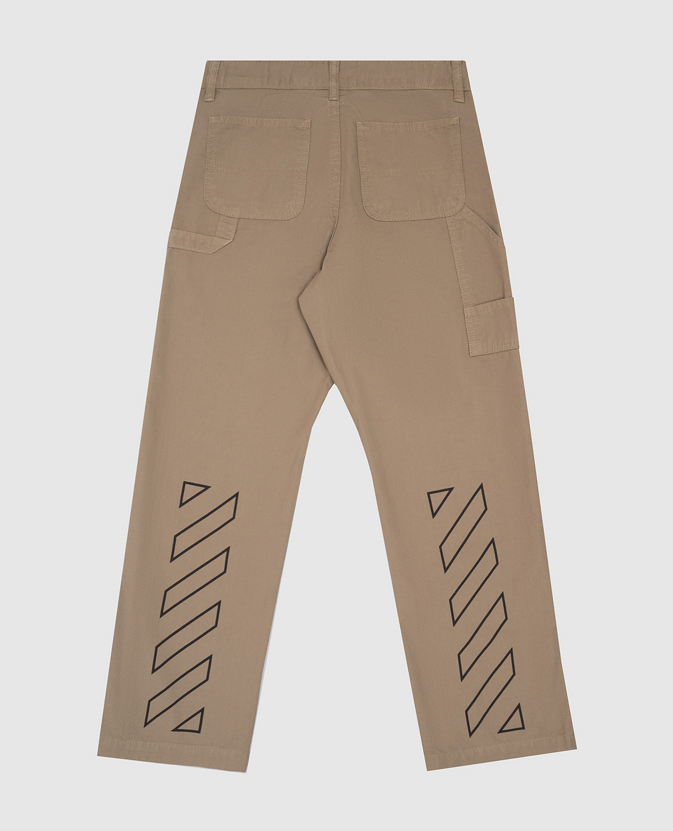 

Children's khaki pants with logo print Off-White