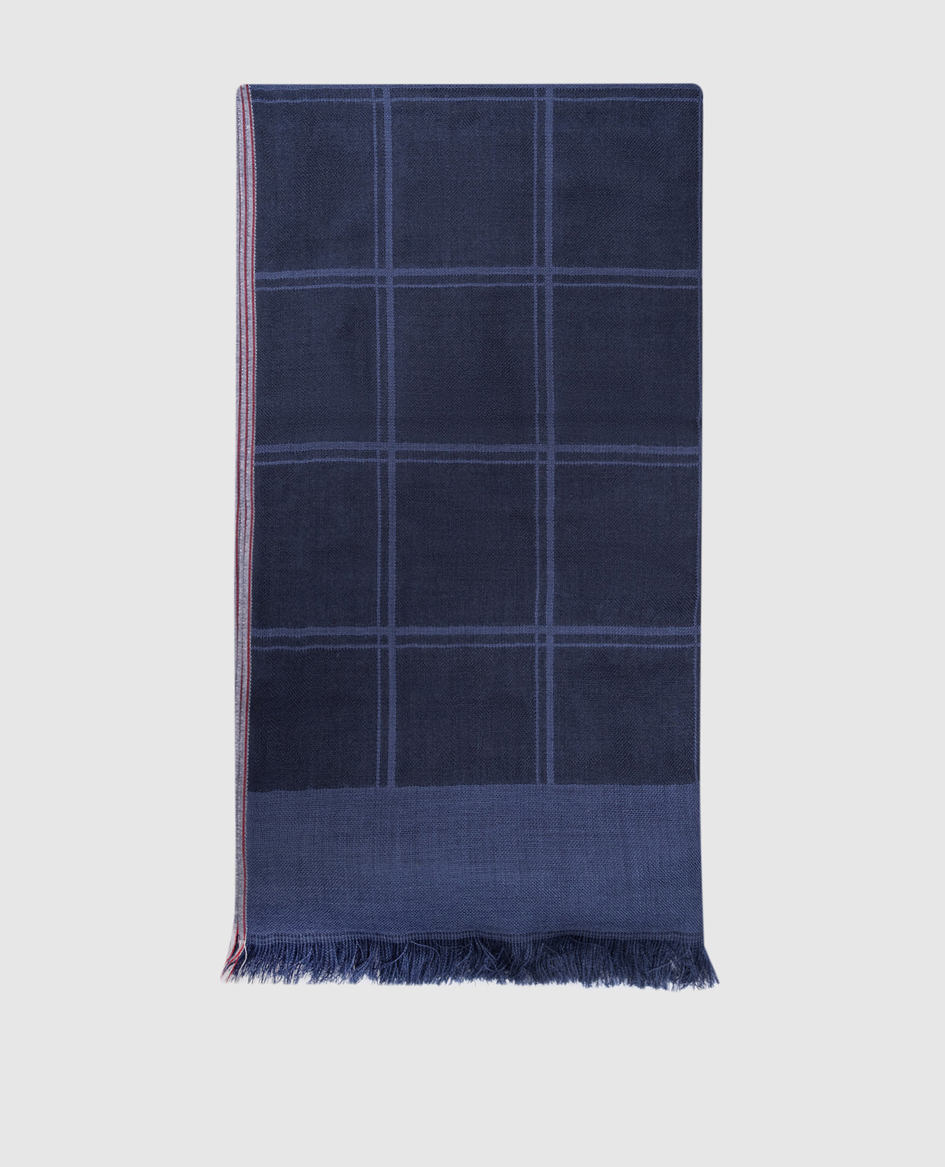 

Blue check cashmere scarf ISAIA