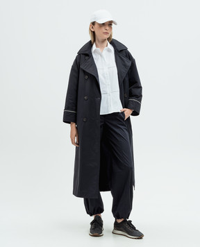 Peserico Blue wool trousers with logo A0464801979