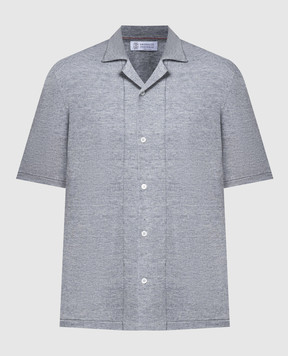Brunello Cucinelli Gray melange cardigan with linen M2L00365