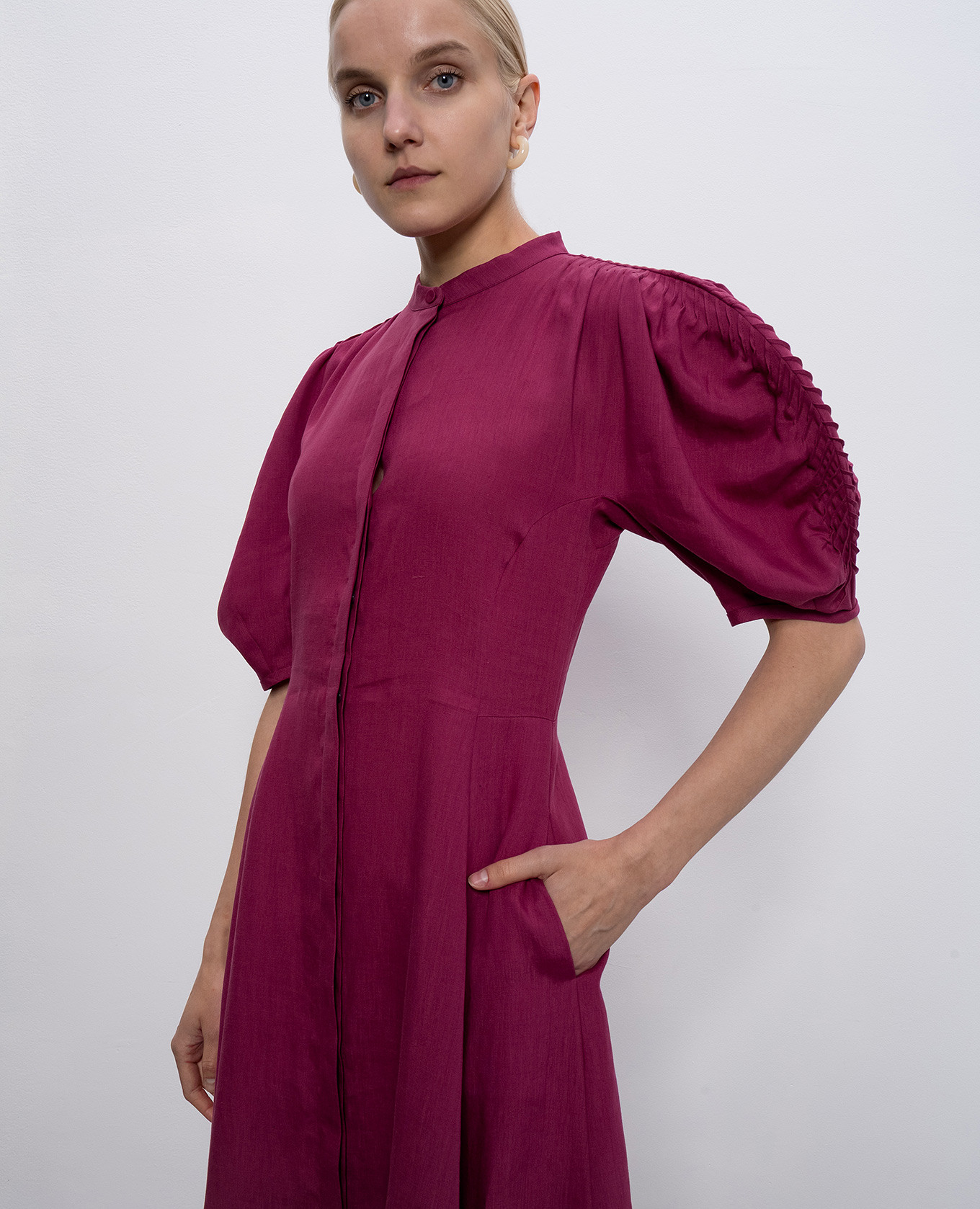 Arabella purple linen dress Gabriela Hearst 4