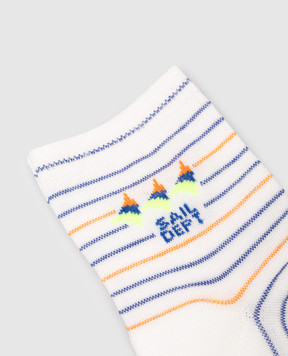 RiminiVeste Children's white socks Ciocca in a stripe with a pattern 4512