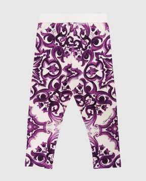 Dolce&Gabbana Children's white leggings with print L5JP5BHPGF4
