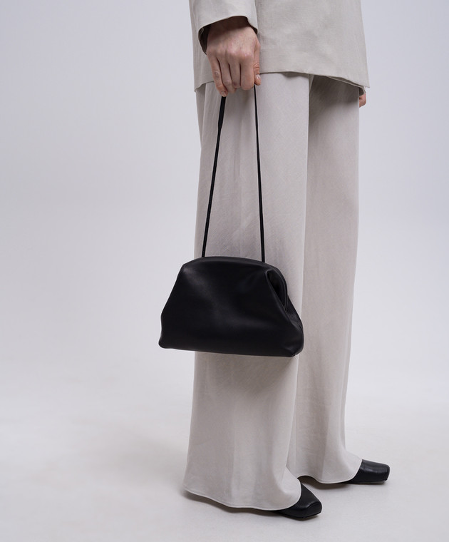 The Row - Black leather Mira clutch W1781L72 - shop with Slovenia