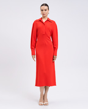 Victoria Beckham Red midi dress with drapery 1325WDR006598A