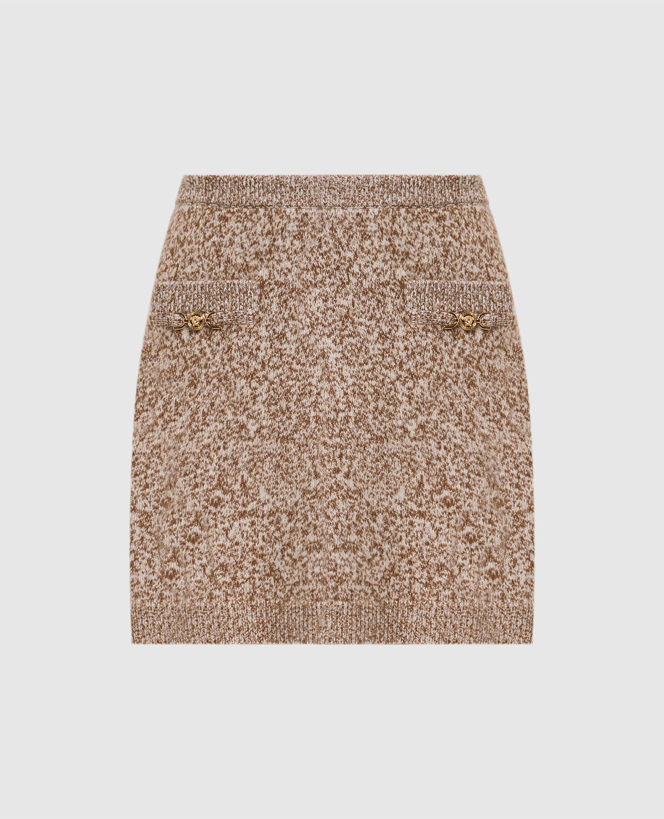 

Beige wool, cashmere and silk mini skirt Versace