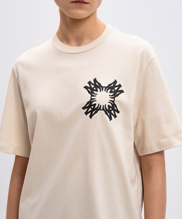 AMIRI - Beige T-shirt with monogram logo print AMJYTE1132 - shop