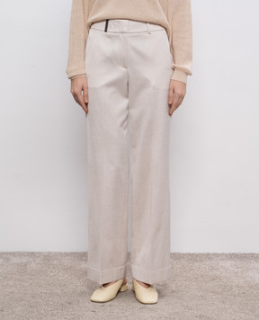 Peserico Beige trousers with lapels P0428306655