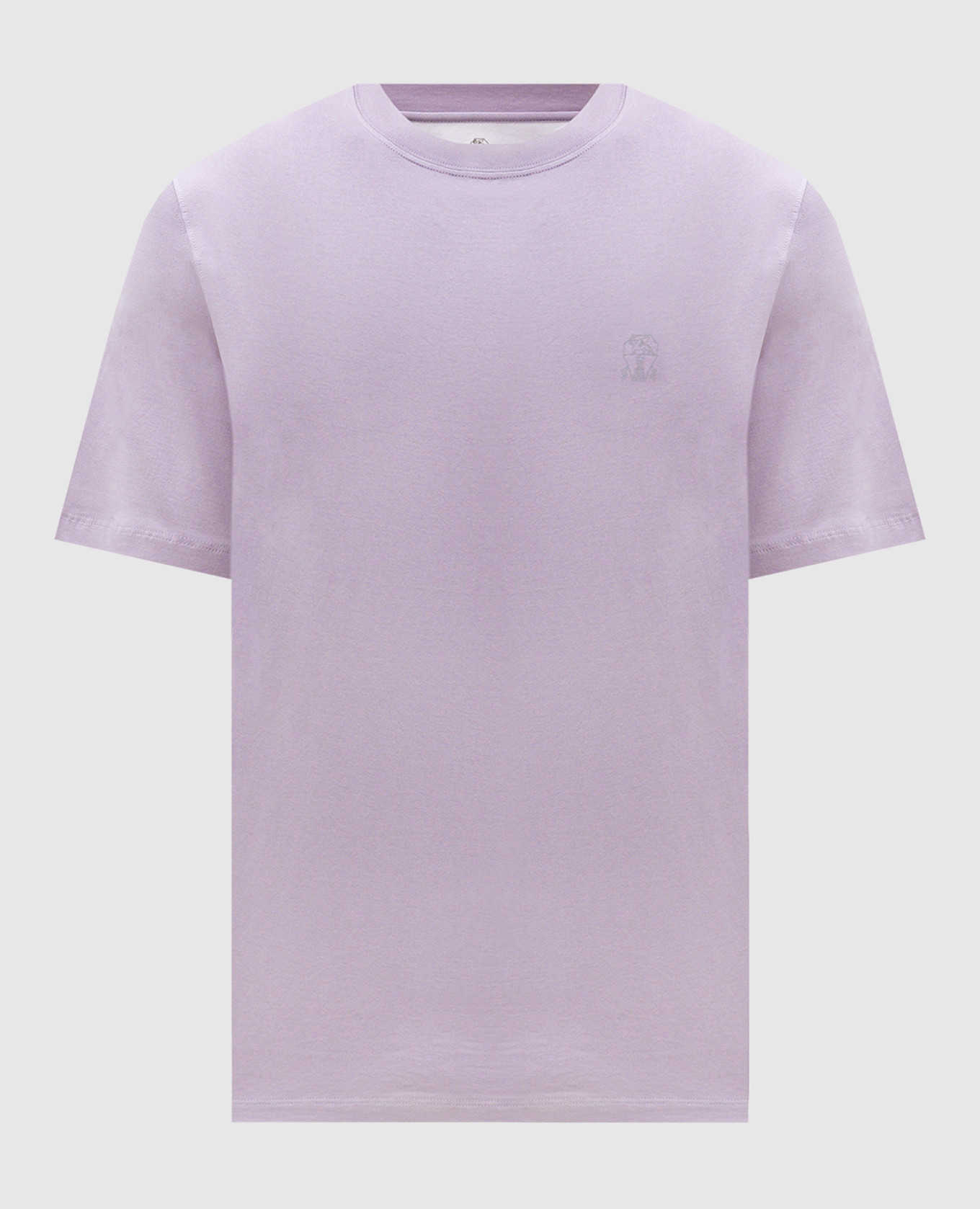 

Purple T-shirt with logo emblem Brunello Cucinelli, Violet